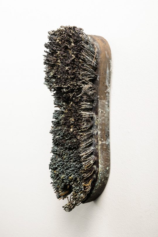 The Petrified Poem:  Installation detail (Brush) <br />2013 Bronze 19cm (H) x 7cm (W) x 9cm (D)<br />Photographer Rowan Conroy